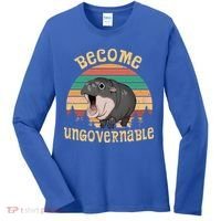 Become Ungovernable Moo Deng Baby Pygmy Hippo Women's Long Sleeve Shirt thumb 0