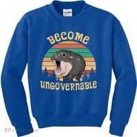 Become Ungovernable Moo Deng Baby Pygmy Hippo Kids Sweatshirt thumb 0