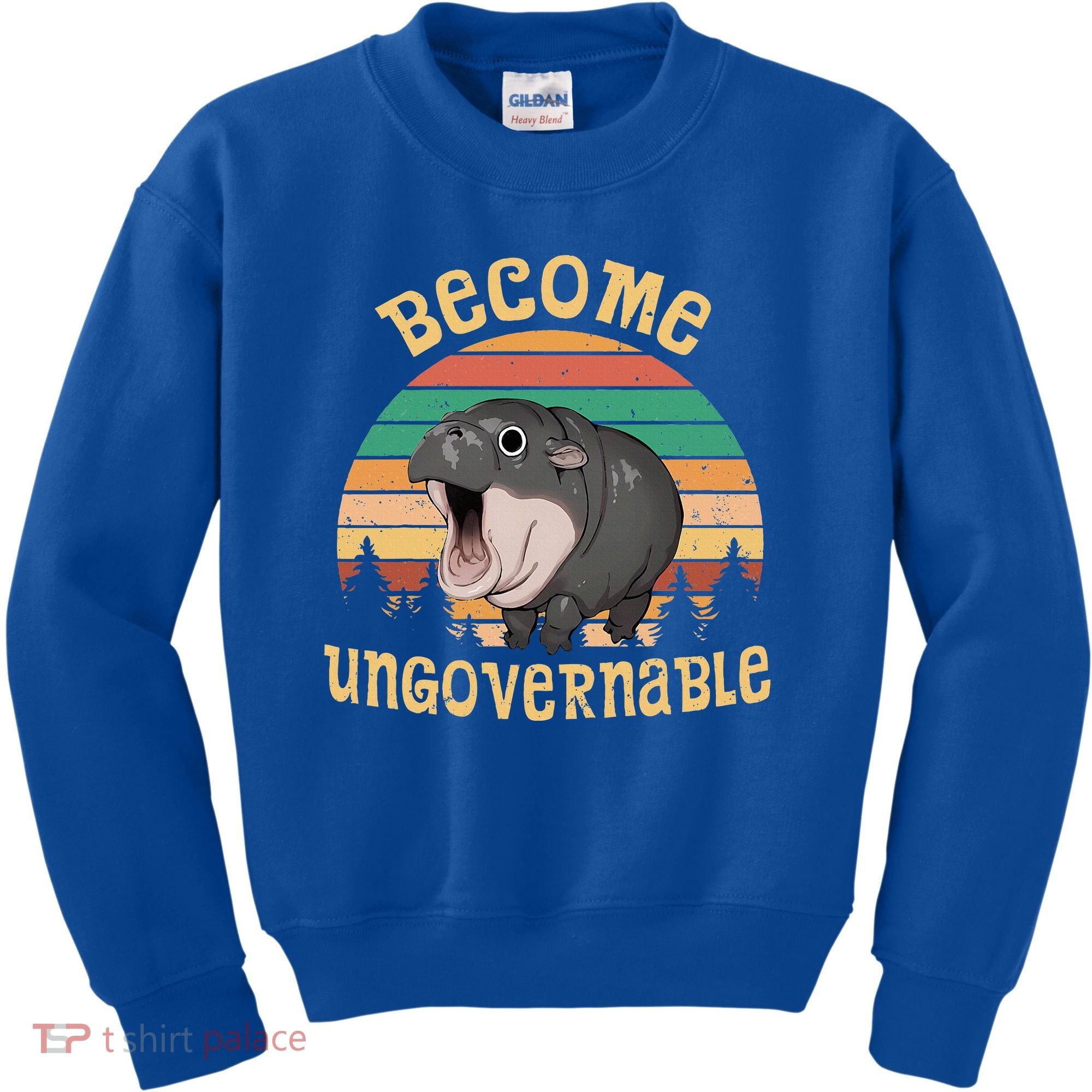 Become Ungovernable Moo Deng Baby Pygmy Hippo Kids Sweatshirt