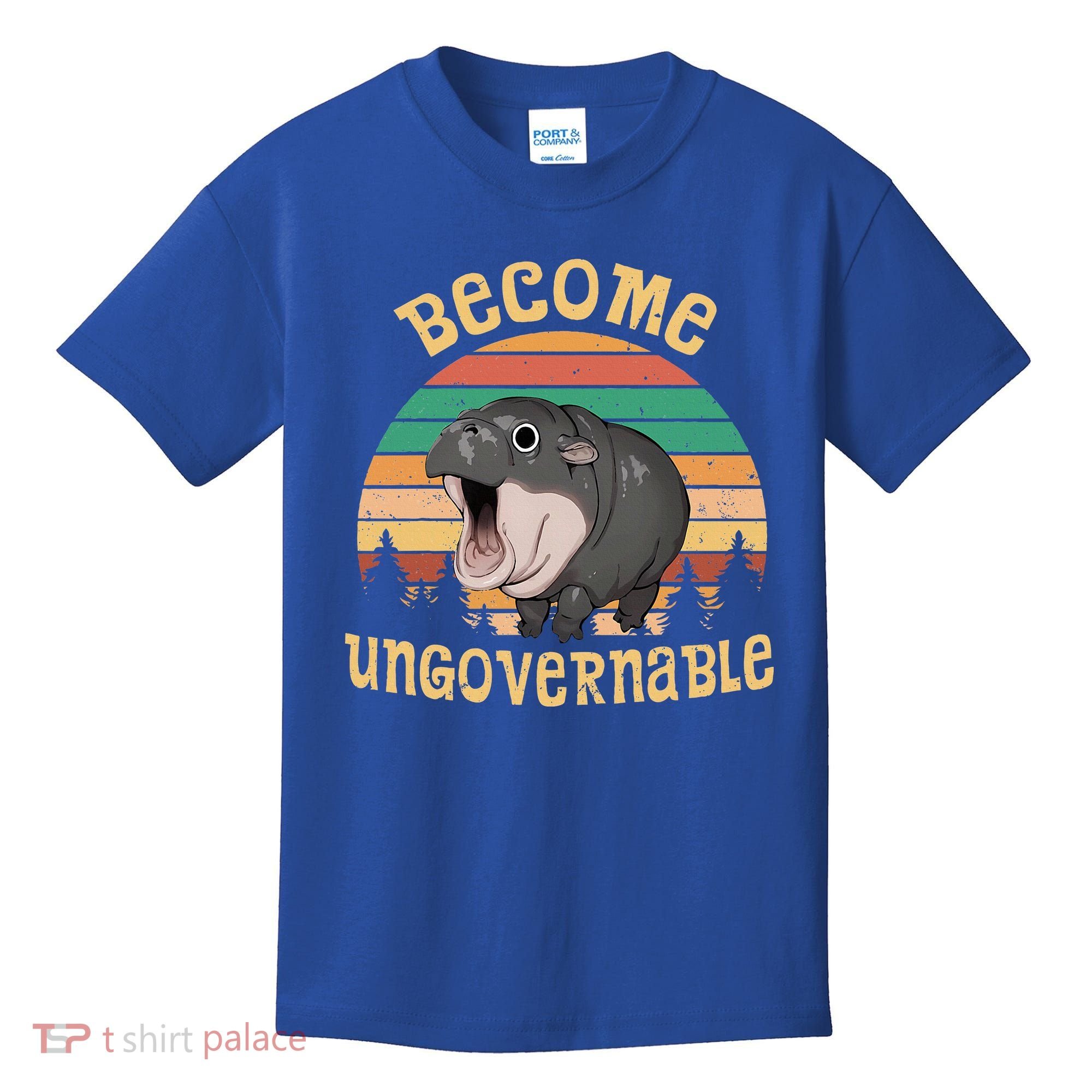 Become Ungovernable Moo Deng Baby Pygmy Hippo Kids T-Shirt