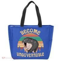Become Ungovernable Moo Deng Baby Pygmy Hippo Tote Bag thumb 0