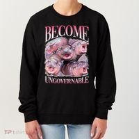 Become Ungovernable Moo Deng Funny Baby Hippo Women's Sweatshirt thumb 0