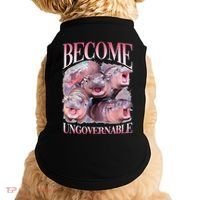 Become Ungovernable Moo Deng Funny Baby Hippo Doggie Tank thumb 0