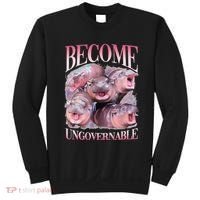 Become Ungovernable Moo Deng Funny Baby Hippo Sweatshirt thumb 0