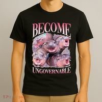 Become Ungovernable Moo Deng Funny Baby Hippo T-Shirt thumb 3
