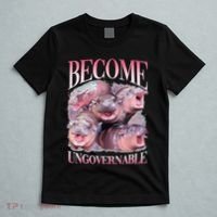 Become Ungovernable Moo Deng Funny Baby Hippo T-Shirt thumb 5
