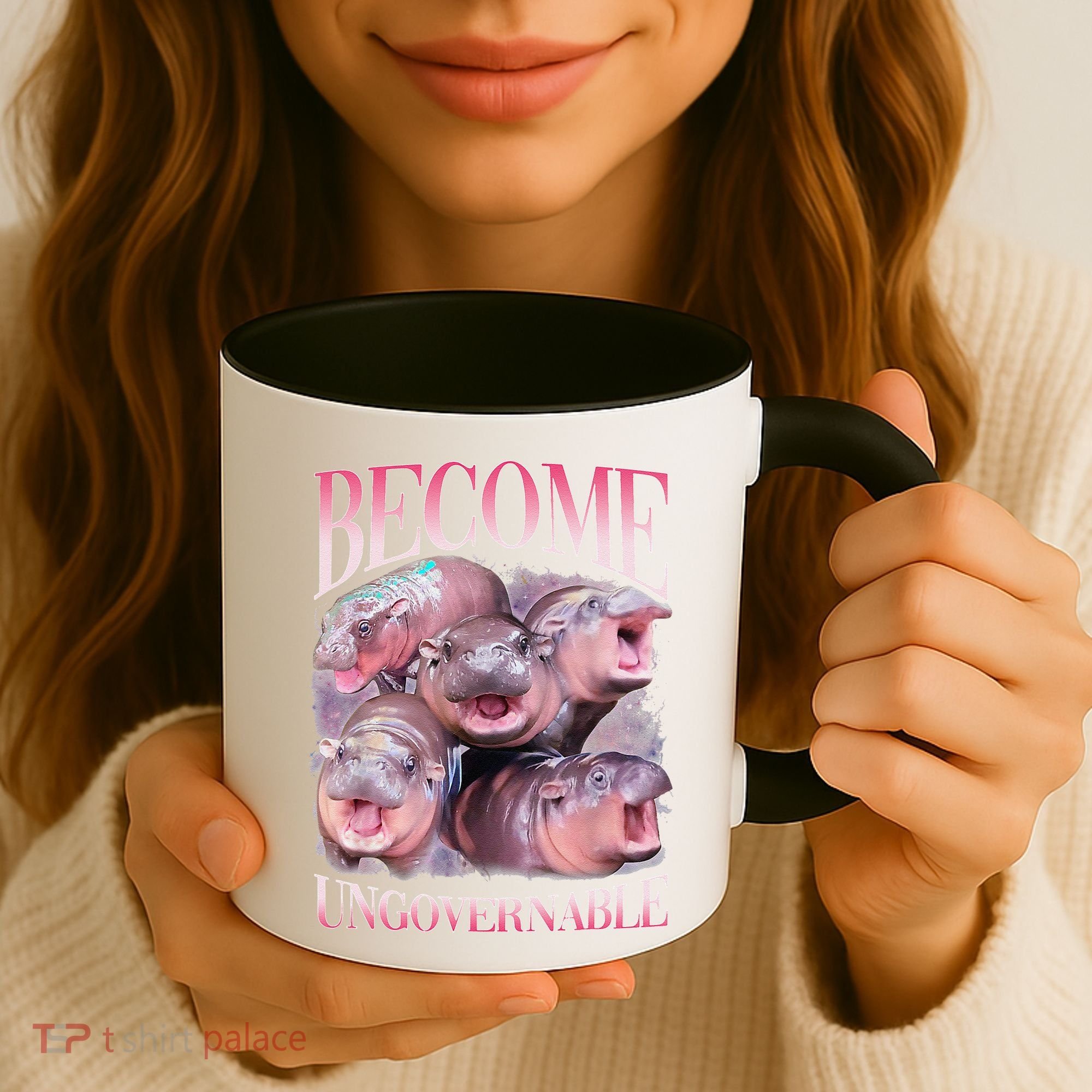 Become Ungovernable Moo Deng Funny Baby Hippo Coffee Mug