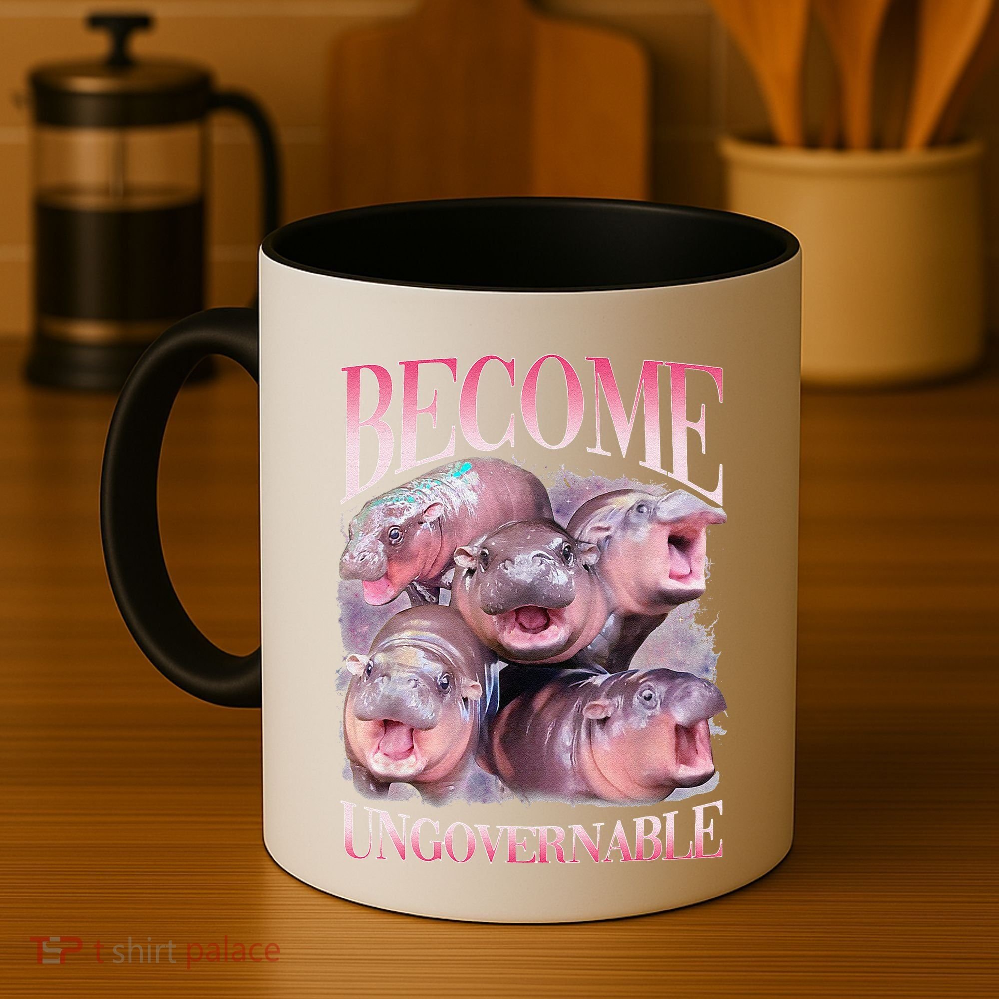 Become Ungovernable Moo Deng Funny Baby Hippo Coffee Mug