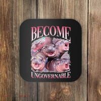 Become Ungovernable Moo Deng Funny Baby Hippo Coaster thumb 0