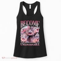 Become Ungovernable Moo Deng Funny Baby Hippo Women's Tank Top thumb 0