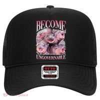Become Ungovernable Moo Deng Funny Baby Hippo Hat thumb 0