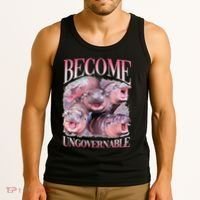 Become Ungovernable Moo Deng Funny Baby Hippo Tank Top thumb 3
