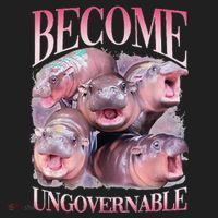 Become Ungovernable Moo Deng Funny Baby Hippo Golf Towel thumb 3