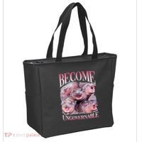 Become Ungovernable Moo Deng Funny Baby Hippo Tote Bag thumb 2