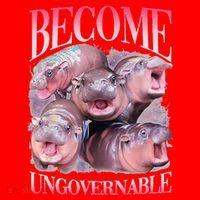 Become Ungovernable Moo Deng Funny Baby Hippo Santa Hat thumb 1