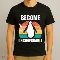 Become Ungovernable Meme Funny Penguin Meme Retro Vintage T-Shirt thumb 3