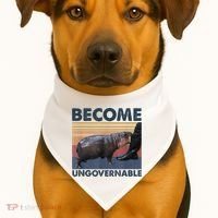 Become Ungovernable Moo Deng Humor USA-Made Doggie Bandana thumb 1