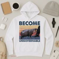 Become Ungovernable Moo Deng Humor Hoodie thumb 3