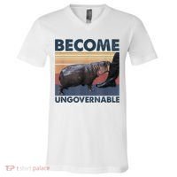 Become Ungovernable Moo Deng Humor V-Neck T-Shirt thumb 0