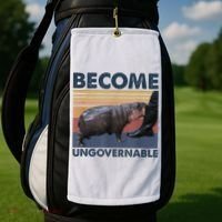 Become Ungovernable Moo Deng Humor Golf Towel thumb 2