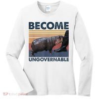 Become Ungovernable Moo Deng Humor Women's Long Sleeve Shirt thumb 0