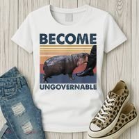Become Ungovernable Moo Deng Humor Women's T-Shirt thumb 3