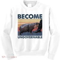 Become Ungovernable Moo Deng Humor Kids Sweatshirt thumb 0