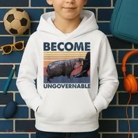 Become Ungovernable Moo Deng Humor Kids Hoodie thumb 2