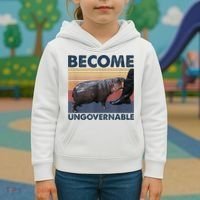 Become Ungovernable Moo Deng Humor Kids Hoodie thumb 3