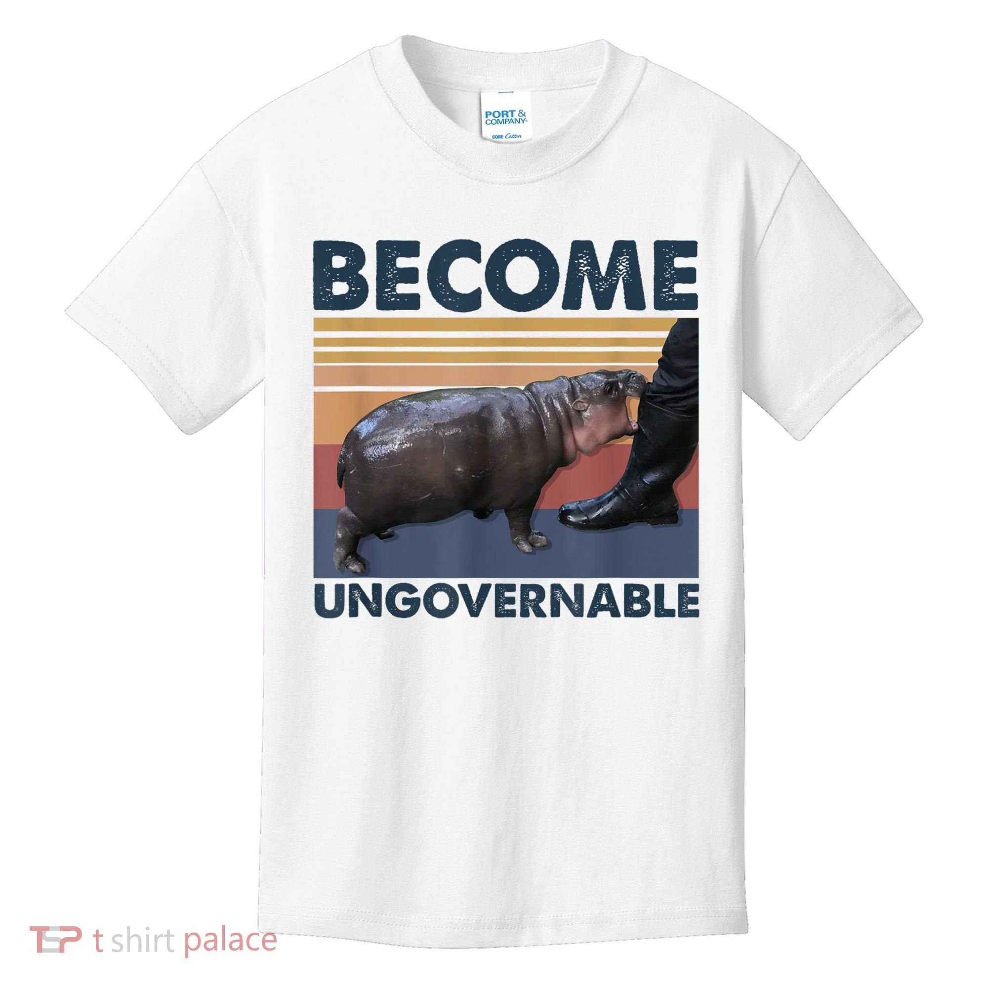 Become Ungovernable Moo Deng Humor Kids T-Shirt
