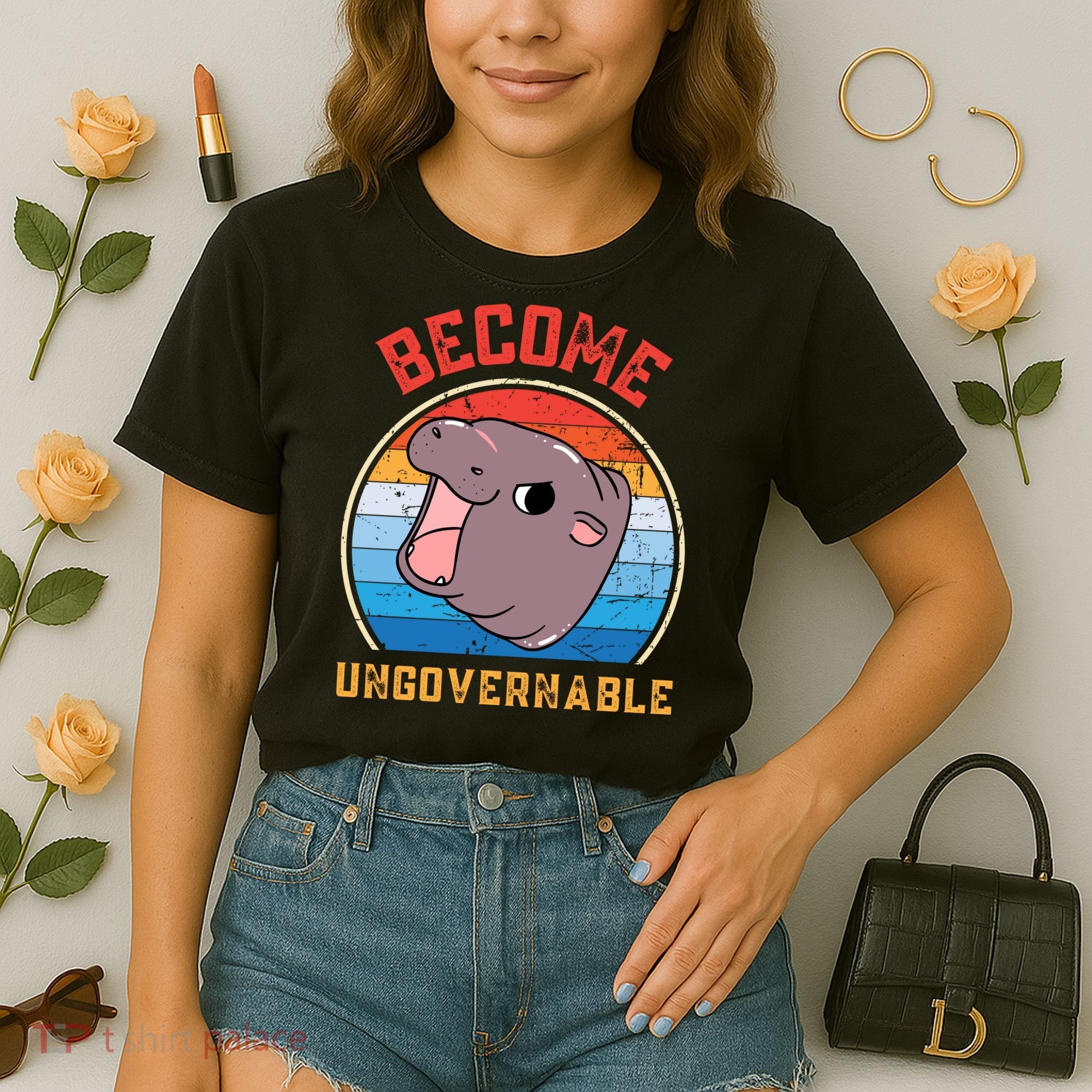 Become Ungovernable Moo Deng Comfort Colors Boxy T-Shirt