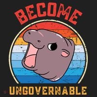 Become Ungovernable Moo Deng Ladies Heavyweight Boxy Pullover Hoodie thumb 2