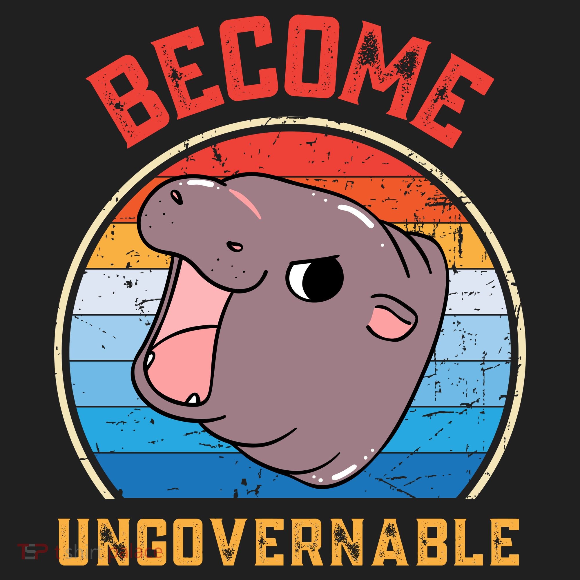 Become Ungovernable Moo Deng Ladies Heavyweight Boxy Pullover Hoodie