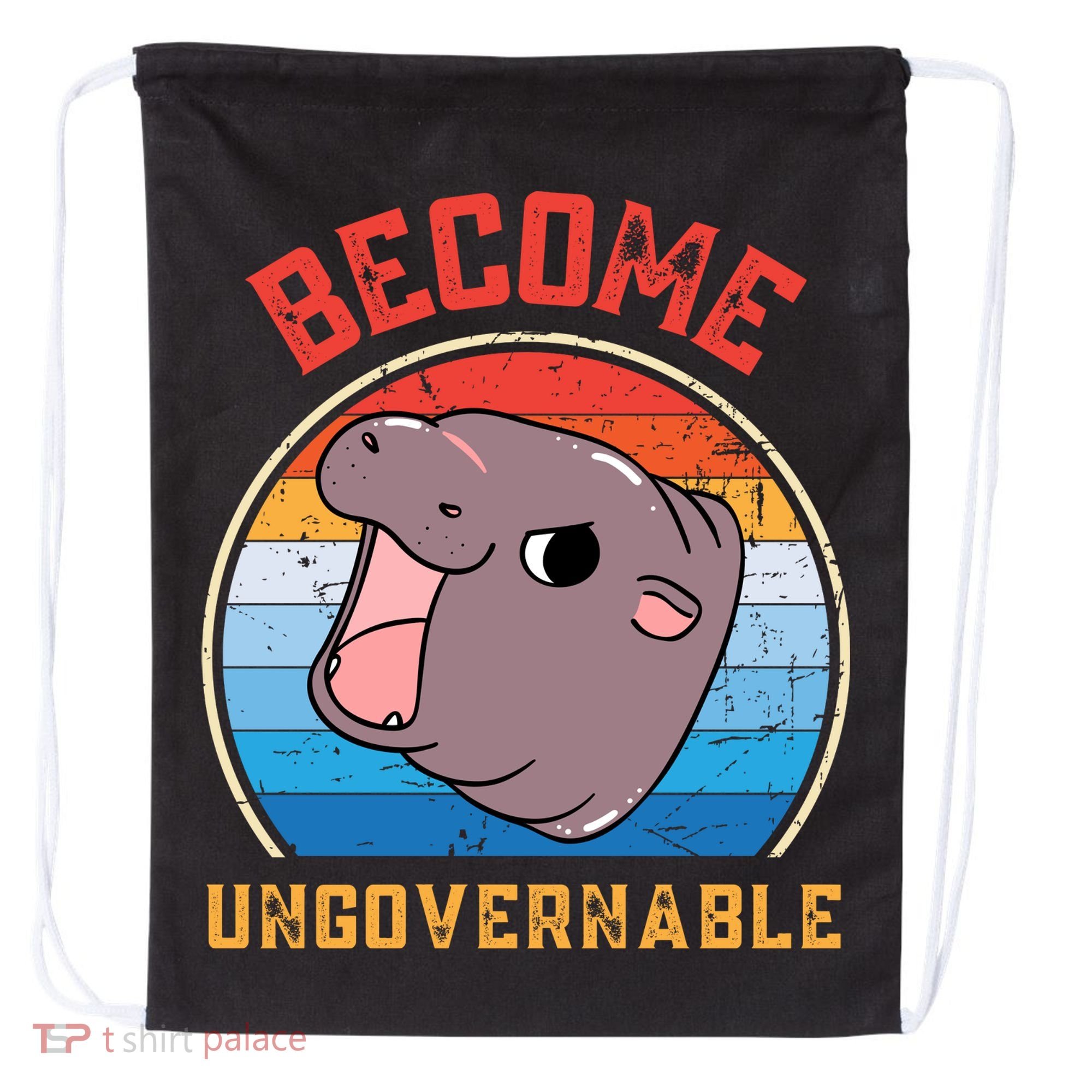 Become Ungovernable Moo Deng Drawstring Bag