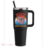 Become Ungovernable Moo Deng 40oz Vacuum Insulated Stainless Steel Travel Tumbler thumb 0