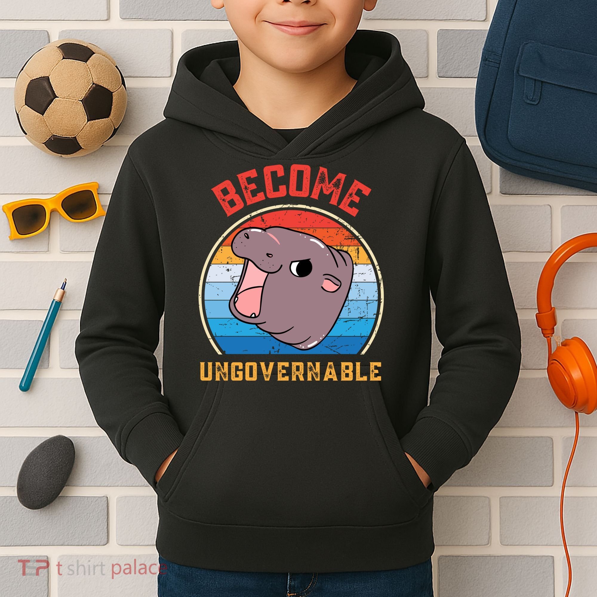 Become Ungovernable Moo Deng Kids Hoodie