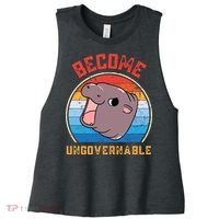 Become Ungovernable Moo Deng Women's Racerback Cropped Tank thumb 0