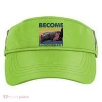 Become Ungovernable Moo Deng Cute Baby Hippo Funny Hippo Adult Drive Performance Visor thumb 0