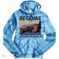 Become Ungovernable Moo Deng Cute Baby Hippo Funny Hippo Tie Dye Hoodie thumb 0