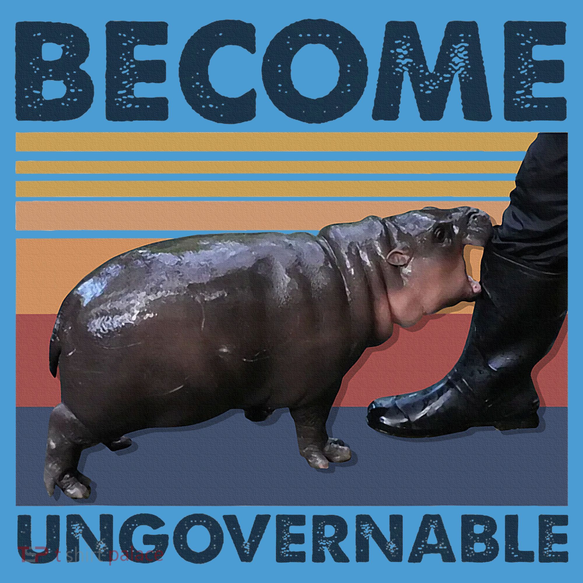 Become Ungovernable Moo Deng Cute Baby Hippo Funny Hippo Tie Dye Hoodie