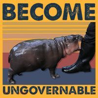 Become Ungovernable Moo Deng Cute Baby Hippo Funny Hippo Sustainable Knit Beanie thumb 2