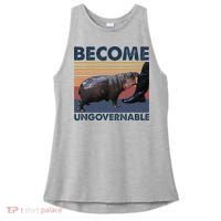Become Ungovernable Moo Deng Cute Baby Hippo Funny Hippo Ladies PosiCharge Tri-Blend Wicking Tank thumb 0
