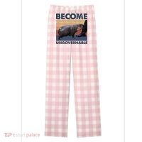 Become Ungovernable Moo Deng Cute Baby Hippo Funny Hippo Women's Flannel Plaid Pajama Pants thumb 0