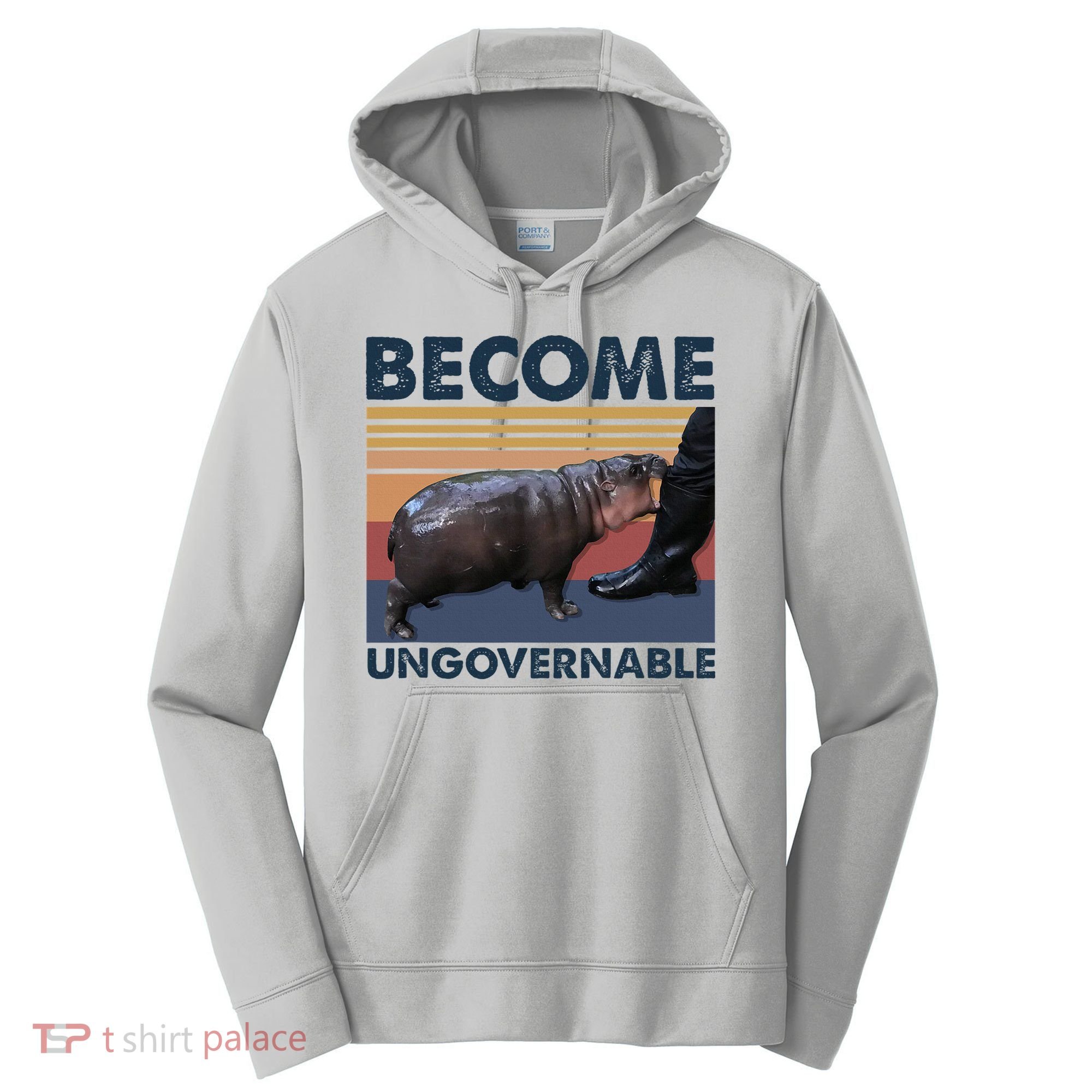 Become Ungovernable Moo Deng Cute Baby Hippo Funny Hippo Performance Fleece Hoodie