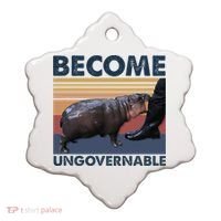 Become Ungovernable Moo Deng Cute Baby Hippo Funny Hippo Ceramic Ornament thumb 0