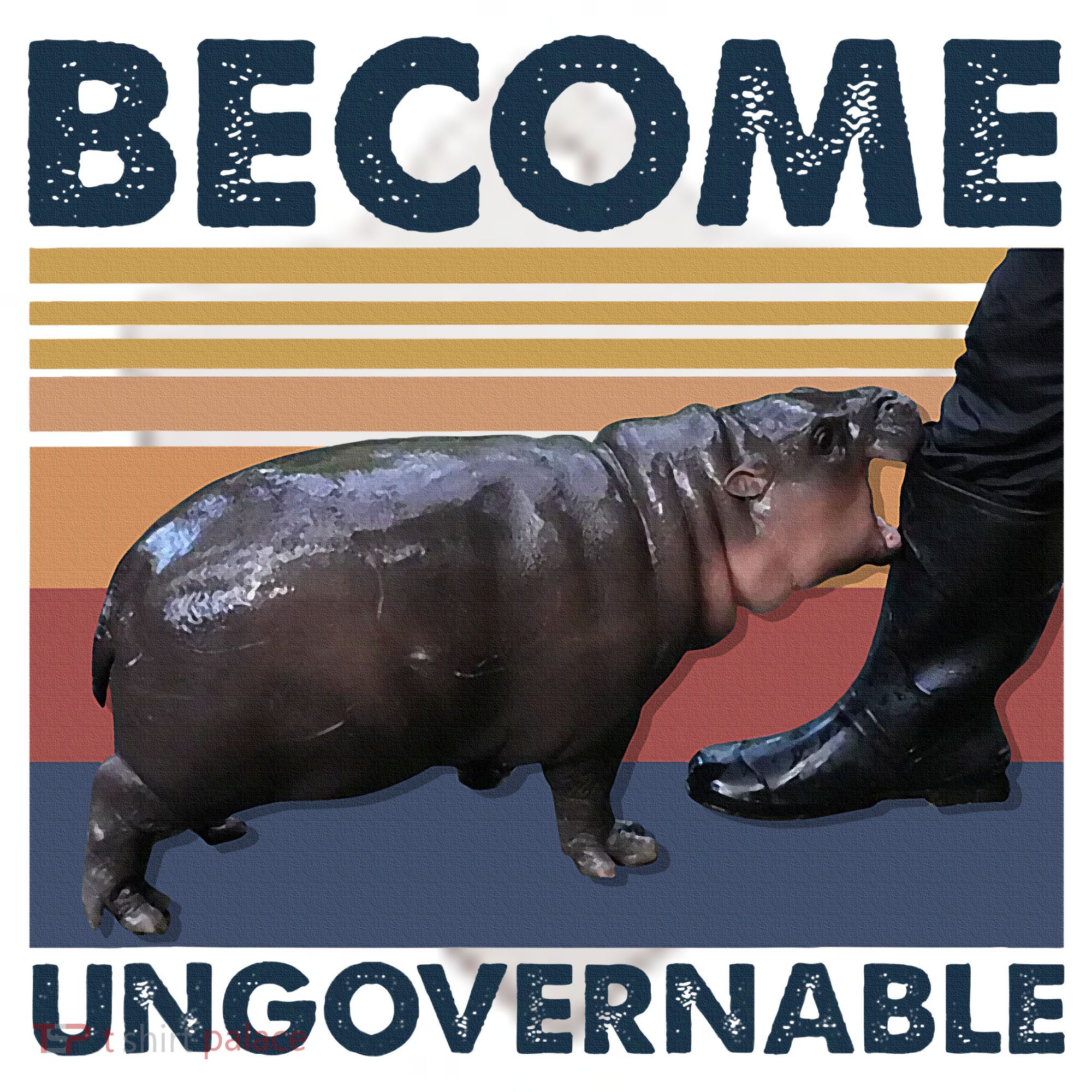Become Ungovernable Moo Deng Cute Baby Hippo Funny Hippo Ceramic Ornament