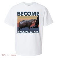 Become Ungovernable Moo Deng Cute Baby Hippo Funny Hippo Sueded Cloud Jersey T-Shirt thumb 0