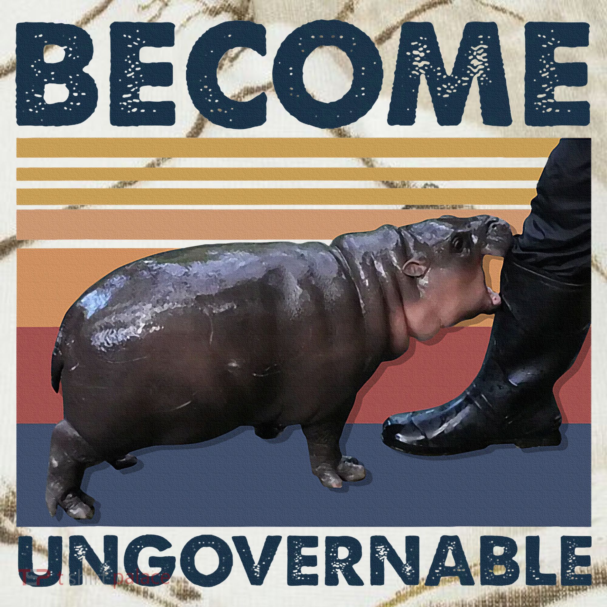 Become Ungovernable Moo Deng Cute Baby Hippo Funny Hippo Kati Licensed 12" Camo Cuffed Beanie