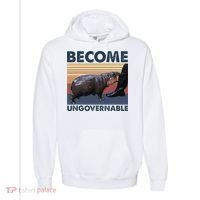 Become Ungovernable Moo Deng Cute Baby Hippo Funny Hippo Comfort Colors Garment-Dyed Hooded Sweatshirt thumb 0
