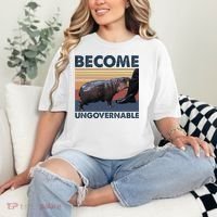Become Ungovernable Moo Deng Cute Baby Hippo Funny Hippo Comfort Colors T-Shirt thumb 2